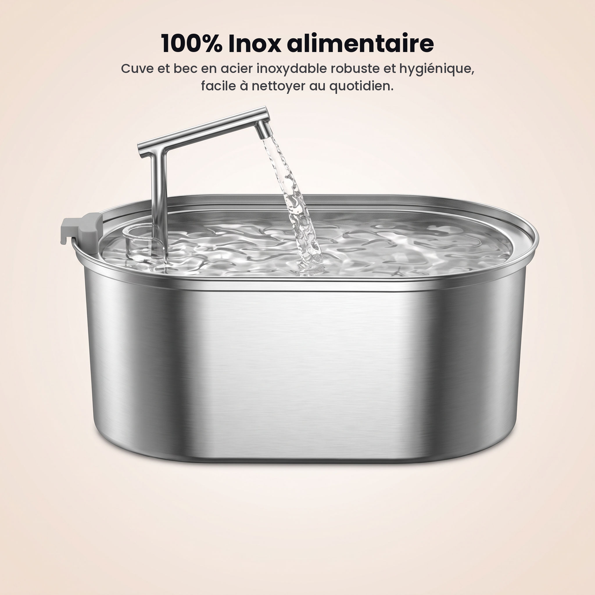 FONTAINE À EAU POUR CHAT EN INOX 3,2 L - ROJECO