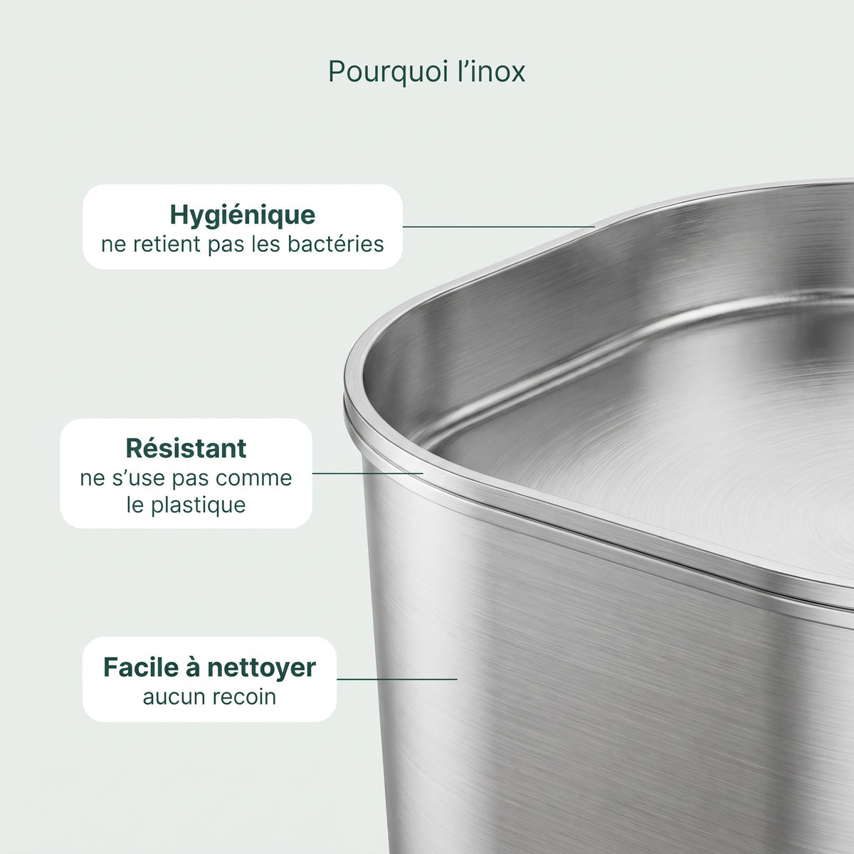 Pourquoi l'inox - hygienique, resistant, facile a nettoyer