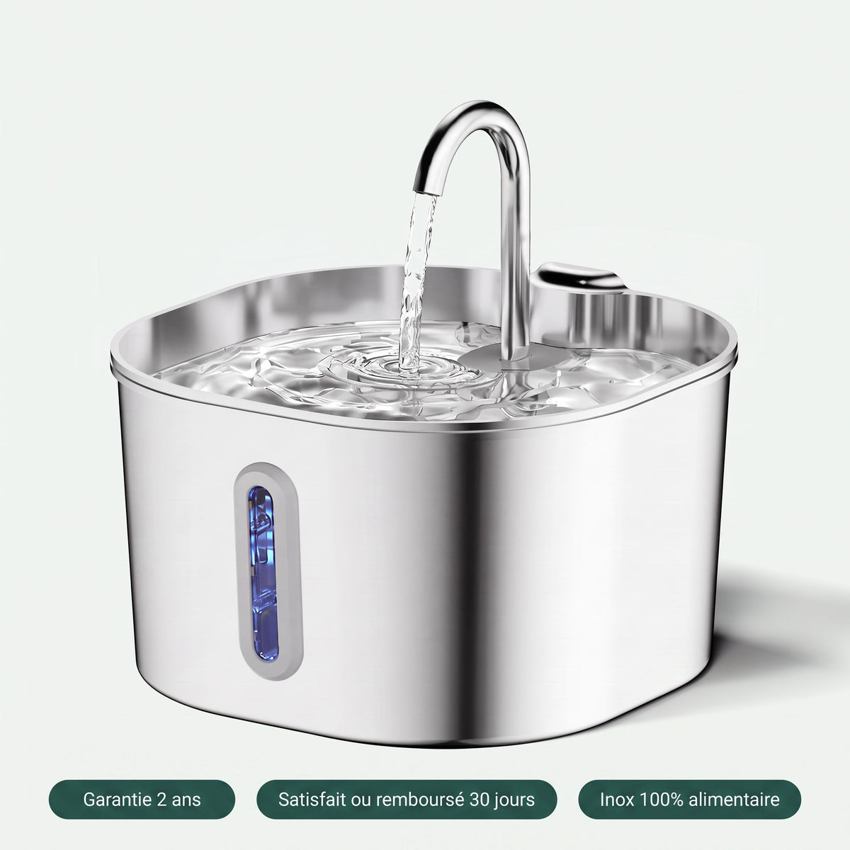 Fontaine Quietya - garantie 2 ans, satisfait ou rembourse 30 jours, inox 100% alimentaire