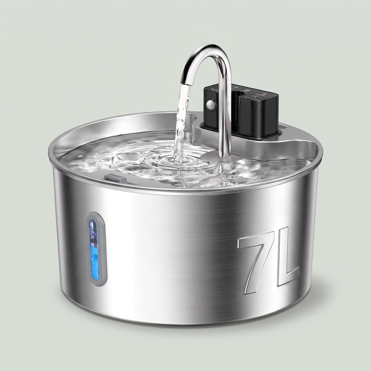 Fontaine BIGTYA 7L sans fil en inox - fond sage