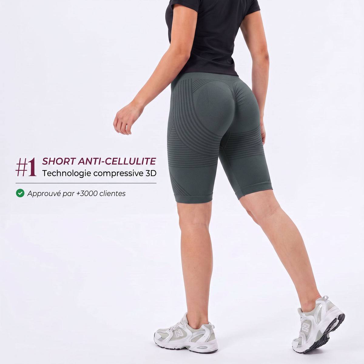 Short 3D - Gris anthracite