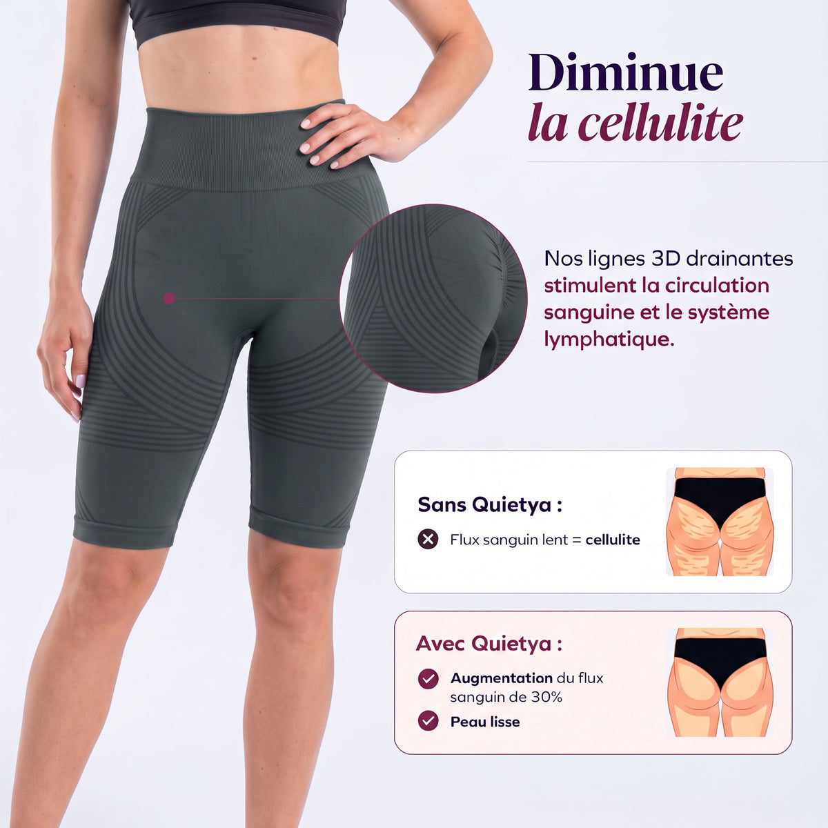 Short 3D - Gris anthracite