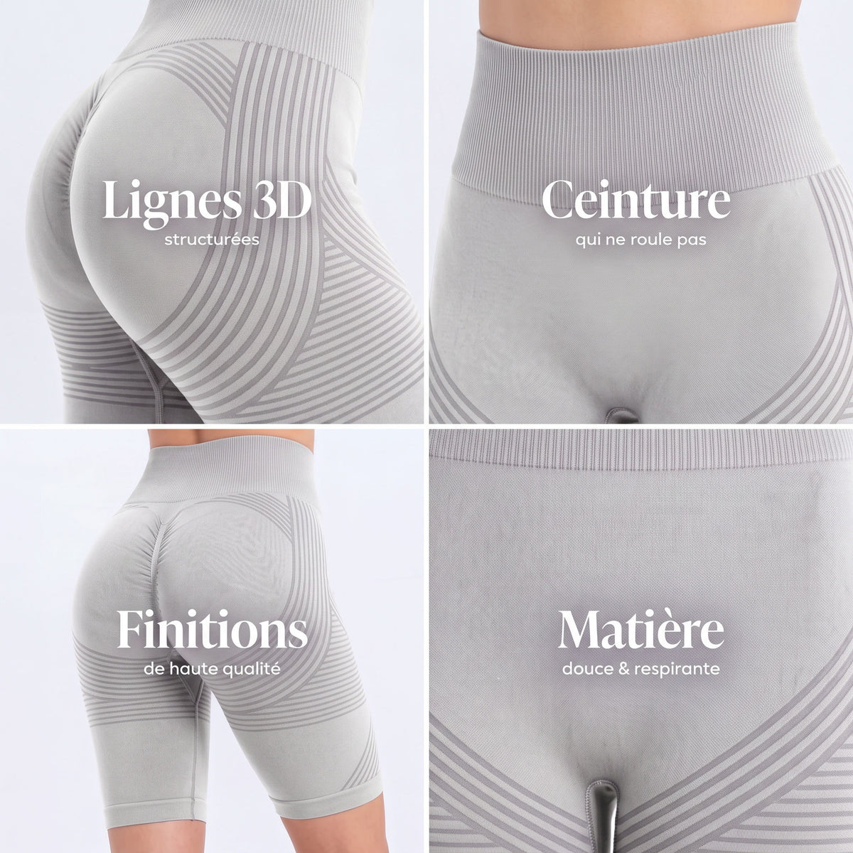 Short 3D - Gris clair