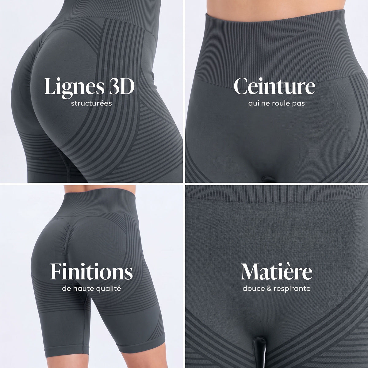 Short 3D - Gris anthracite